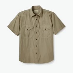Filson Corp Shirts M Washed SS Feather Cloth Shirt