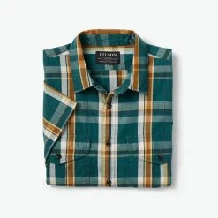 Filson Corp Shirts M Washed SS Feather Cloth Shirt